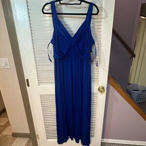 NY & Company Royal Blue Sleeveless Criss-Cross Maxi Dress – Size XXL (2X) – NWT